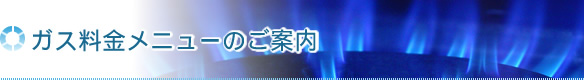 ガス料金メニューのご案内