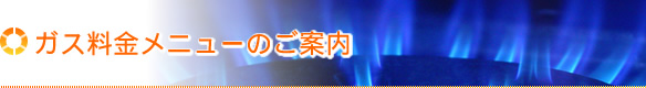 ガス料金メニューのご案内
